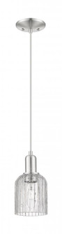 Bridal Veil - 1 Light - 6 inch - Brushed Satin Nickel - Cord hung - Mini Pendant (3442|716-1P-SN-G559-5CL)