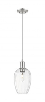 Preston Flute - 1 Light - 6 inch - Brushed Satin Nickel - Cord hung - Mini Pendant (3442|716-1P-SN-G457-6CL)
