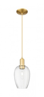Preston Flute - 1 Light - 6 inch - Satin Gold - Cord hung - Mini Pendant (3442|716-1P-SG-G457-6CL)