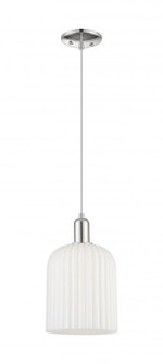 Bridal Veil - 1 Light - 8 inch - Polished Nickel - Cord hung - Mini Pendant (3442|716-1P-PN-G559-8GWH)