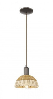 Natural Ballston Dome - 1 Light - 6 inch - Oil Rubbed Bronze - Cord hung - Mini Pendant (3442|716-1P-OB-NBD2-75-NAT)