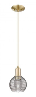 Athens Deco Swirl - 1 Light - 6 inch - Champagne Bronze - Cord hung - Mini Pendant (3442|716-1P-CB-G1213-6SM)