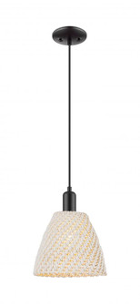 Bristol Natural - 1 Light - 9 inch - Matte Black - Cord hung - Mini Pendant (3442|716-1P-BK-NBD-9-NAT)