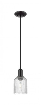 Bridal Veil - 1 Light - 6 inch - Matte Black - Cord hung - Mini Pendant (3442|716-1P-BK-G559-5SDY)