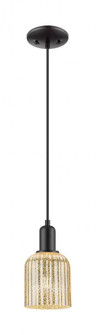 Bridal Veil - 1 Light - 6 inch - Matte Black - Cord hung - Mini Pendant (3442|716-1P-BK-G559-5ME)
