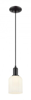 Bridal Veil - 1 Light - 6 inch - Matte Black - Cord hung - Mini Pendant (3442|716-1P-BK-G559-5GWH)