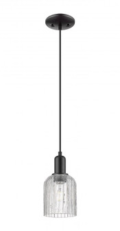 Bridal Veil - 1 Light - 6 inch - Matte Black - Cord hung - Mini Pendant (3442|716-1P-BK-G559-5CL)