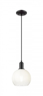 Brookhaven Globe - 1 Light - 6 inch - Matte Black - Cord hung - Mini Pendant (3442|716-1P-BK-G483-8OP)