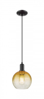 Brookhaven Globe - 1 Light - 6 inch - Matte Black - Cord hung - Mini Pendant (3442|716-1P-BK-G483-8AM)