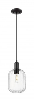 Preston Cylinder - 1 Light - 6 inch - Matte Black - Cord hung - Mini Pendant (3442|716-1P-BK-G460-7CL)