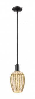 Preston Flute - 1 Light - 6 inch - Matte Black - Cord hung - Mini Pendant (3442|716-1P-BK-G457-6ME)