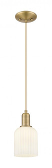 Bridal Veil - 1 Light - 6 inch - Brushed Brass - Cord hung - Mini Pendant (3442|716-1P-BB-G559-5GWH)