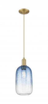 Brookhaven Cloche - 1 Light - 6 inch - Brushed Brass - Cord hung - Mini Pendant (3442|716-1P-BB-G482-7SB)