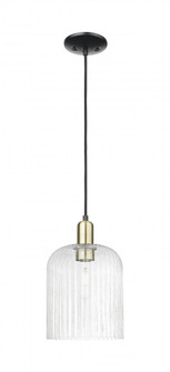 Bridal Veil - 1 Light - 8 inch - Black Antique Brass - Cord hung - Mini Pendant (3442|716-1P-BAB-G559-8SDY)