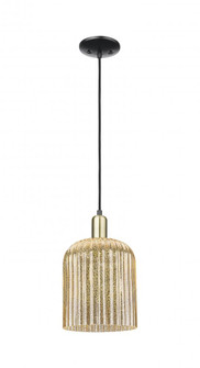 Bridal Veil - 1 Light - 8 inch - Black Antique Brass - Cord hung - Mini Pendant (3442|716-1P-BAB-G559-8ME)