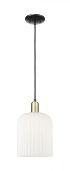 Bridal Veil - 1 Light - 8 inch - Black Antique Brass - Cord hung - Mini Pendant (3442|716-1P-BAB-G559-8GWH)