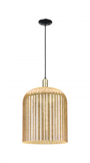 Bridal Veil - 1 Light - 12 inch - Black Antique Brass - Cord hung - Mini Pendant (3442|716-1P-BAB-G559-12ME)