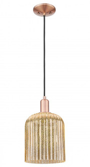 Bridal Veil - 1 Light - 8 inch - Antique Copper - Cord hung - Mini Pendant (3442|716-1P-AC-G559-8ME)