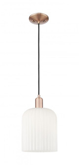 Bridal Veil - 1 Light - 8 inch - Antique Copper - Cord hung - Mini Pendant (3442|716-1P-AC-G559-8GWH)