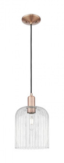 Bridal Veil - 1 Light - 8 inch - Antique Copper - Cord hung - Mini Pendant (3442|716-1P-AC-G559-8CL)