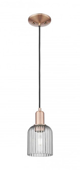 Bridal Veil - 1 Light - 6 inch - Antique Copper - Cord hung - Mini Pendant (3442|716-1P-AC-G559-5SM)