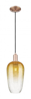 Brookhaven Flute - 1 Light - 6 inch - Antique Copper - Cord hung - Mini Pendant (3442|716-1P-AC-G484-7AM)