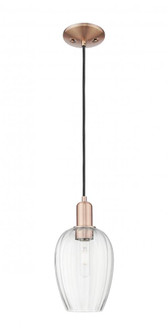Preston Flute - 1 Light - 6 inch - Antique Copper - Cord hung - Mini Pendant (3442|716-1P-AC-G457-6CL)