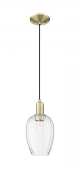 Preston Flute - 1 Light - 6 inch - Antique Brass - Cord hung - Mini Pendant (3442|716-1P-AB-G457-6CL)
