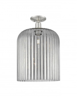 Bridal Veil - 1 Light - 12 inch - Brushed Satin Nickel - Semi-Flush Mount (3442|716-1C-SN-G559-12SM)