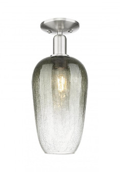 Brookhaven Flute - 1 Light - 6 inch - Brushed Satin Nickel - Semi-Flush Mount (3442|716-1C-SN-G484-7SL)