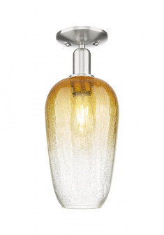 Brookhaven Flute - 1 Light - 6 inch - Brushed Satin Nickel - Semi-Flush Mount (3442|716-1C-SN-G484-7AM)