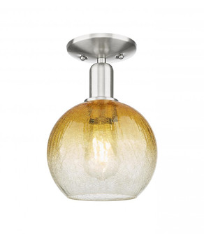 Brookhaven Globe - 1 Light - 6 inch - Brushed Satin Nickel - Semi-Flush Mount (3442|716-1C-SN-G483-8AM)