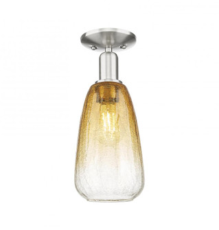 Brookhaven Almond - 1 Light - 6 inch - Brushed Satin Nickel - Semi-Flush Mount (3442|716-1C-SN-G480-6AM)