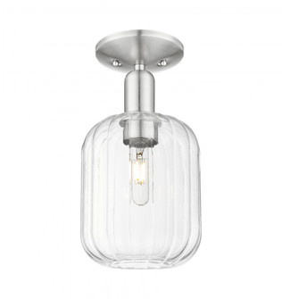 Preston Cylinder - 1 Light - 6 inch - Brushed Satin Nickel - Semi-Flush Mount (3442|716-1C-SN-G460-7CL)