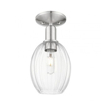 Preston Bulb - 1 Light - 6 inch - Brushed Satin Nickel - Semi-Flush Mount (3442|716-1C-SN-G459-6CL)