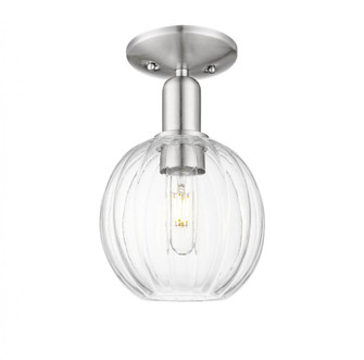 Preston Globe - 1 Light - 6 inch - Brushed Satin Nickel - Semi-Flush Mount (3442|716-1C-SN-G458-7CL)