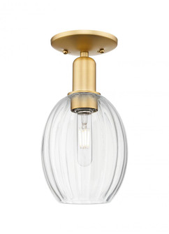 Preston Bulb - 1 Light - 6 inch - Satin Gold - Semi-Flush Mount (3442|716-1C-SG-G459-6CL)