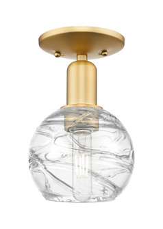 Athens Deco Swirl - 1 Light - 6 inch - Satin Gold - Semi-Flush Mount (3442|716-1C-SG-G1213-6CL)