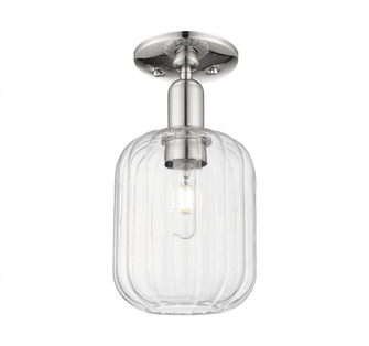 Preston Cylinder - 1 Light - 6 inch - Polished Nickel - Semi-Flush Mount (3442|716-1C-PN-G460-7CL)