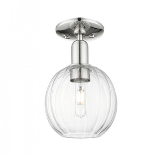 Preston Globe - 1 Light - 6 inch - Polished Nickel - Semi-Flush Mount (3442|716-1C-PN-G458-7CL)