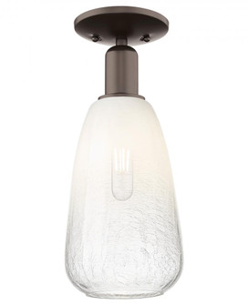 Brookhaven Almond - 1 Light - 6 inch - Oil Rubbed Bronze - Semi-Flush Mount (3442|716-1C-OB-G480-6OP)