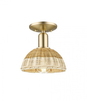 Natural Ballston Dome - 1 Light - 6 inch - Champagne Bronze - Semi-Flush Mount (3442|716-1C-CB-NBD2-75-NAT)
