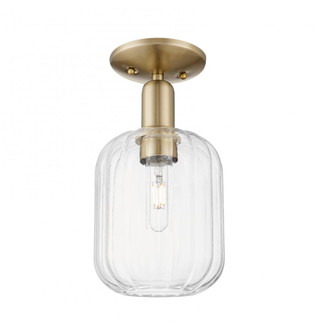 Preston Cylinder - 1 Light - 6 inch - Champagne Bronze - Semi-Flush Mount (3442|716-1C-CB-G460-7CL)