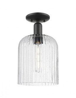 Bridal Veil - 1 Light - 8 inch - Matte Black - Semi-Flush Mount (3442|716-1C-BK-G559-8SDY)