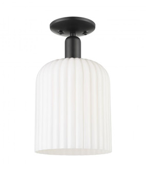 Bridal Veil - 1 Light - 8 inch - Matte Black - Semi-Flush Mount (3442|716-1C-BK-G559-8GWH)
