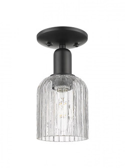 Bridal Veil - 1 Light - 6 inch - Matte Black - Semi-Flush Mount (3442|716-1C-BK-G559-5CL)