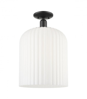 Bridal Veil - 1 Light - 12 inch - Matte Black - Semi-Flush Mount (3442|716-1C-BK-G559-12GWH)