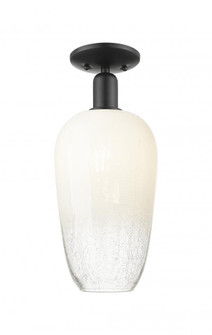 Brookhaven Flute - 1 Light - 6 inch - Matte Black - Semi-Flush Mount (3442|716-1C-BK-G484-7OP)