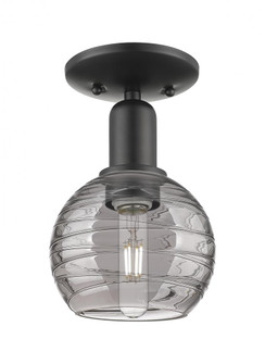 Athens Deco Swirl - 1 Light - 6 inch - Matte Black - Semi-Flush Mount (3442|716-1C-BK-G1213-6SM)