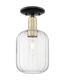 Preston Cylinder - 1 Light - 6 inch - Black Antique Brass - Semi-Flush Mount (3442|716-1C-BAB-G460-7CL)